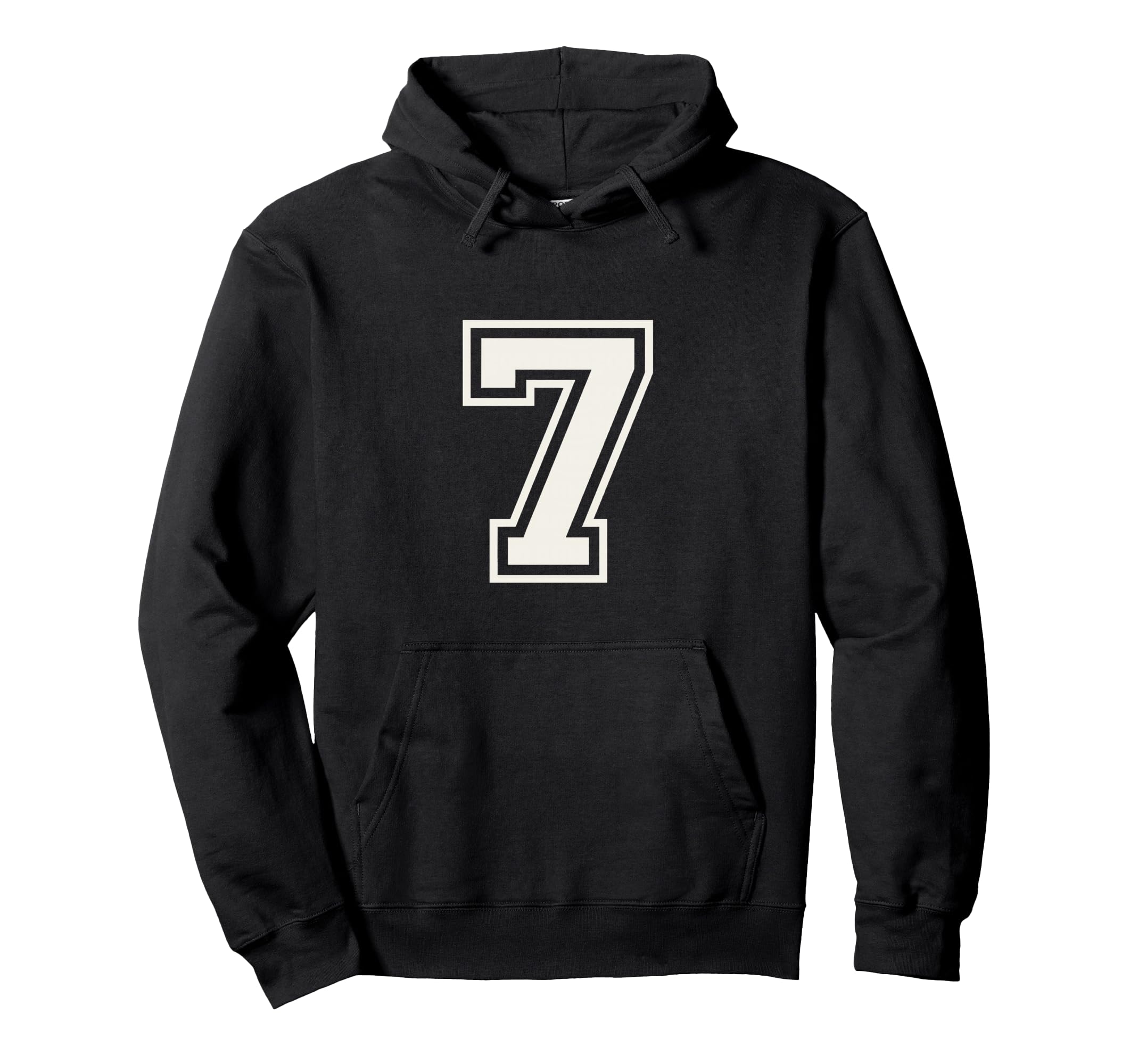 7 Jersey Numeral Double Outline Hoodie - Minimalist Print Men Women - T-Shirt, Sweatshirt, Hoodie
