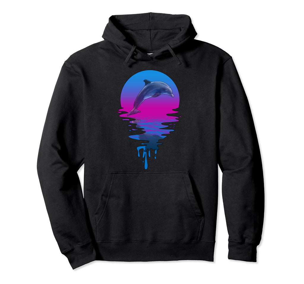 Sunset Dolphin Hoodie - Casual Everyday Wear for Adults - T-Shirt, Sweatshirt, Hoodie
