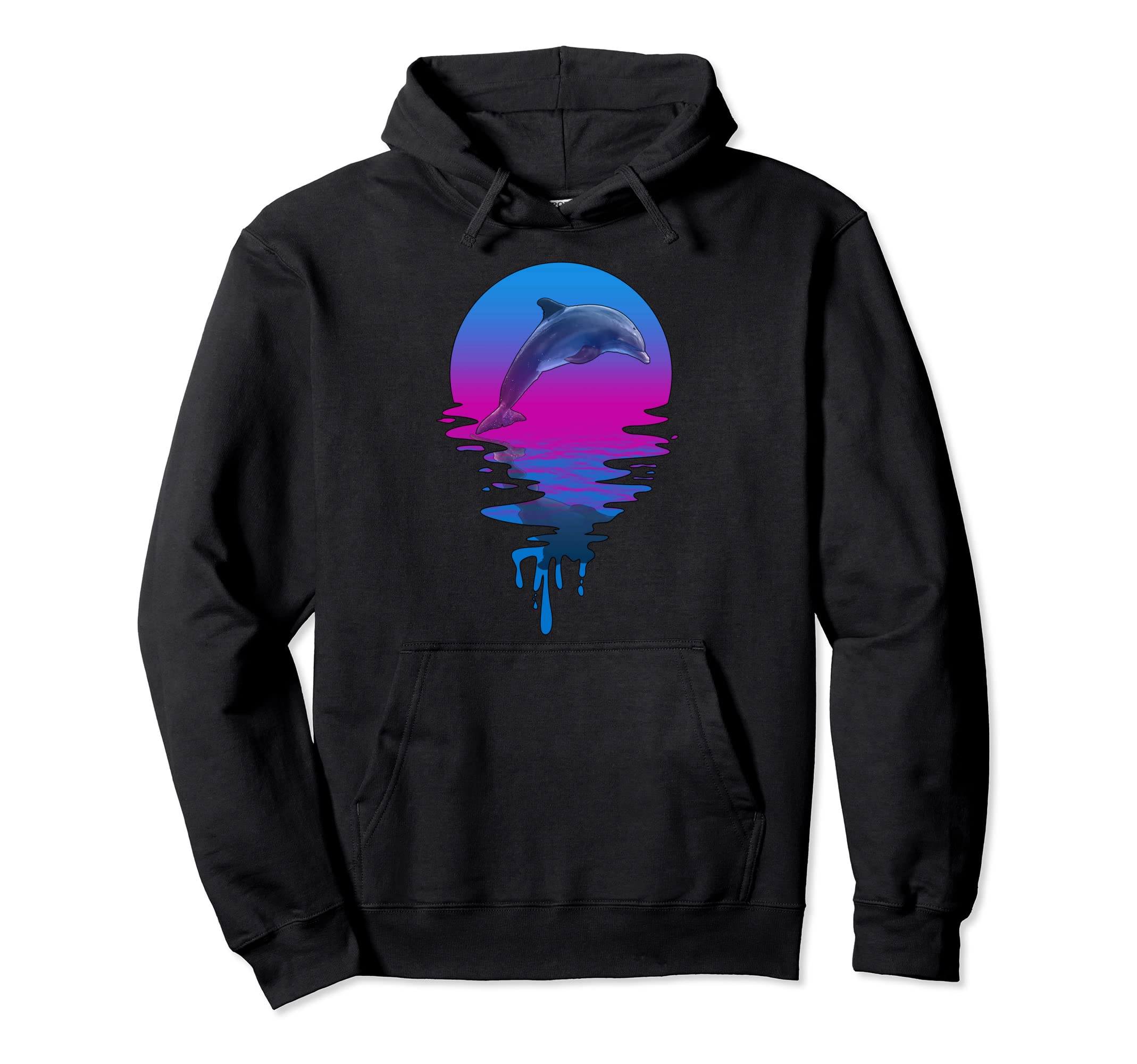 Sunset Dolphin Hoodie - Casual Everyday Wear for Adults - T-Shirt, Sweatshirt, Hoodie