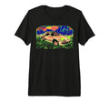 Mr2 Synthwave Landscape Glowing T-Shirt - Casual Everyday Wear Men Women - T-Shirt, Sweatshirt, Hoodie