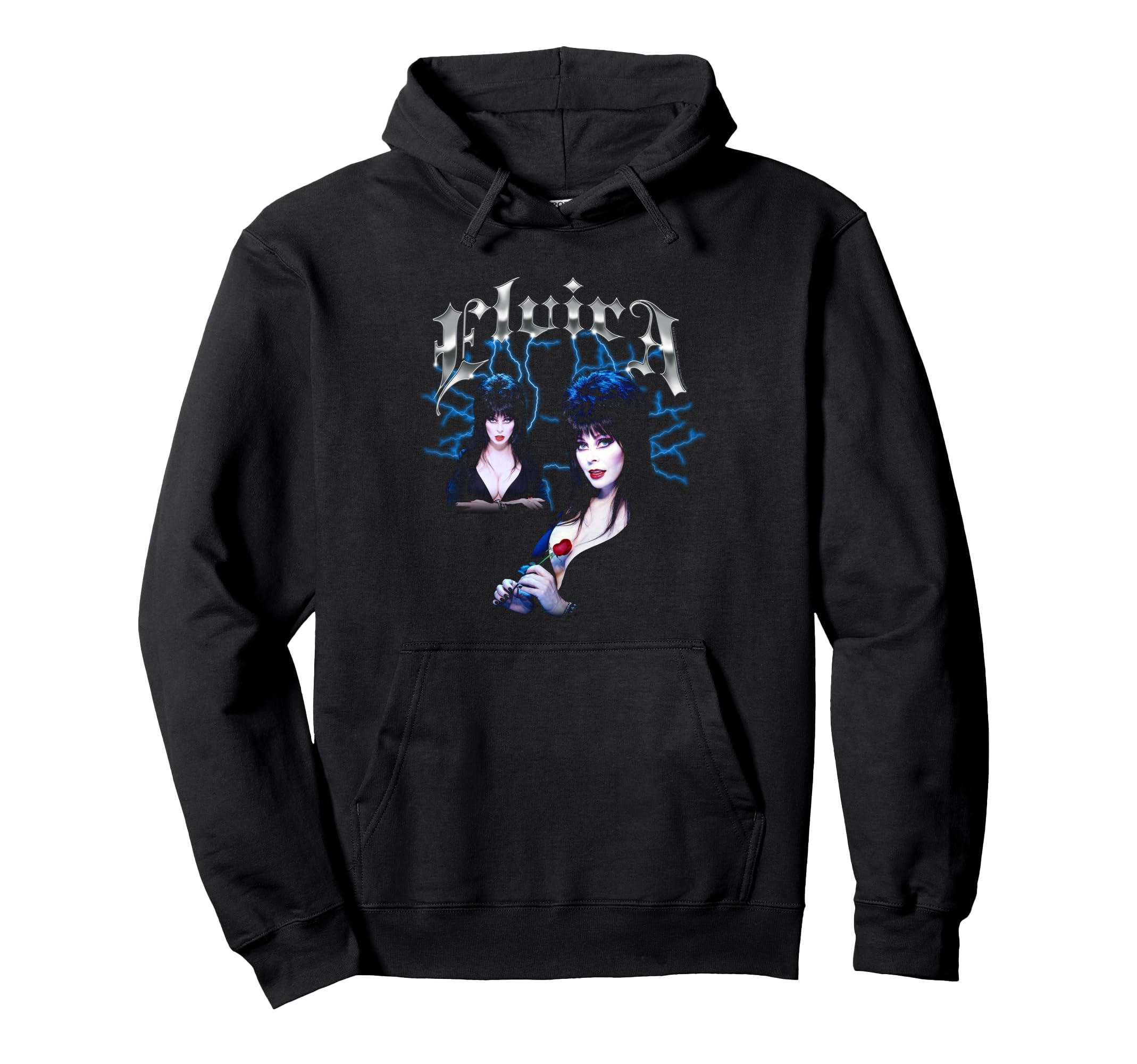 Elvira Mistress Dark Chrome Name And Hoodie - Fun Novelty Design Unisex - T-Shirt, Sweatshirt, Hoodie