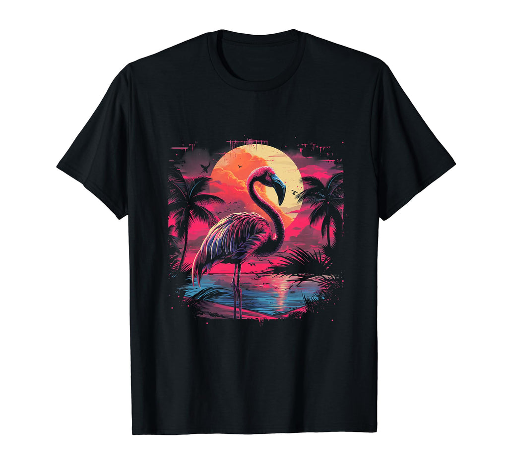 Flamingo Vaporwave Aesthetic Synthwave T-Shirt - Streetwear Style Unisex - T-Shirt, Sweatshirt, Hoodie