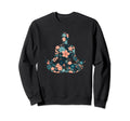 Yoga Meditation Pose Floral Yoga Sweatshirt - Custom Art Print Men Women - T-Shirt, Sweatshirt, Hoodie