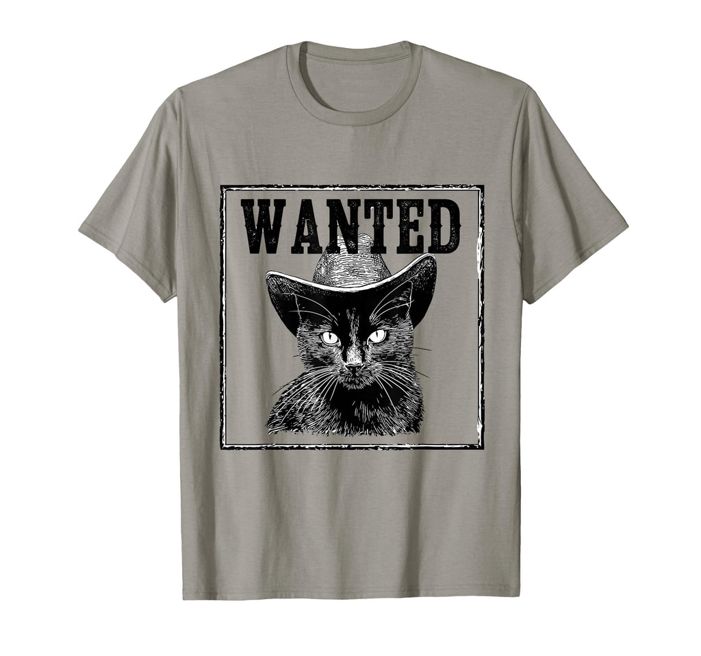 Wanted Cowboy Cat Western Country T-Shirt - Minimalist Print Unisex - T-Shirt, Sweatshirt, Hoodie