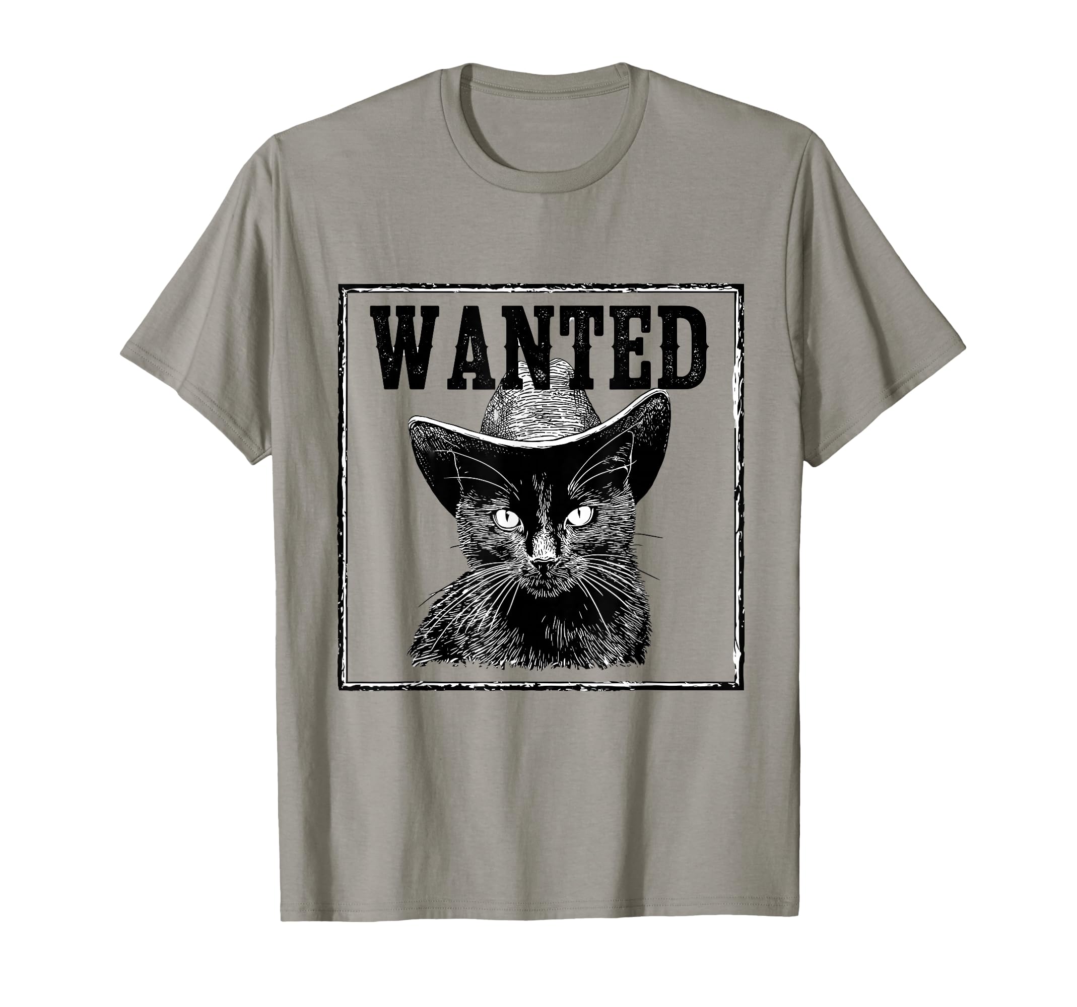 Wanted Cowboy Cat Western Country T-Shirt - Minimalist Print Unisex - T-Shirt, Sweatshirt, Hoodie