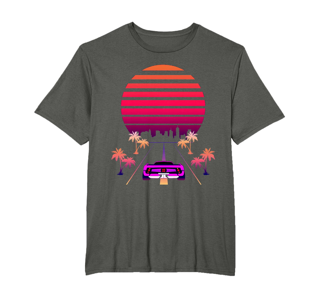 Synthwave Sunset And 80S Sport Fast Car T-Shirt - Unique Graphic for Adults - T-Shirt, Sweatshirt, Hoodie