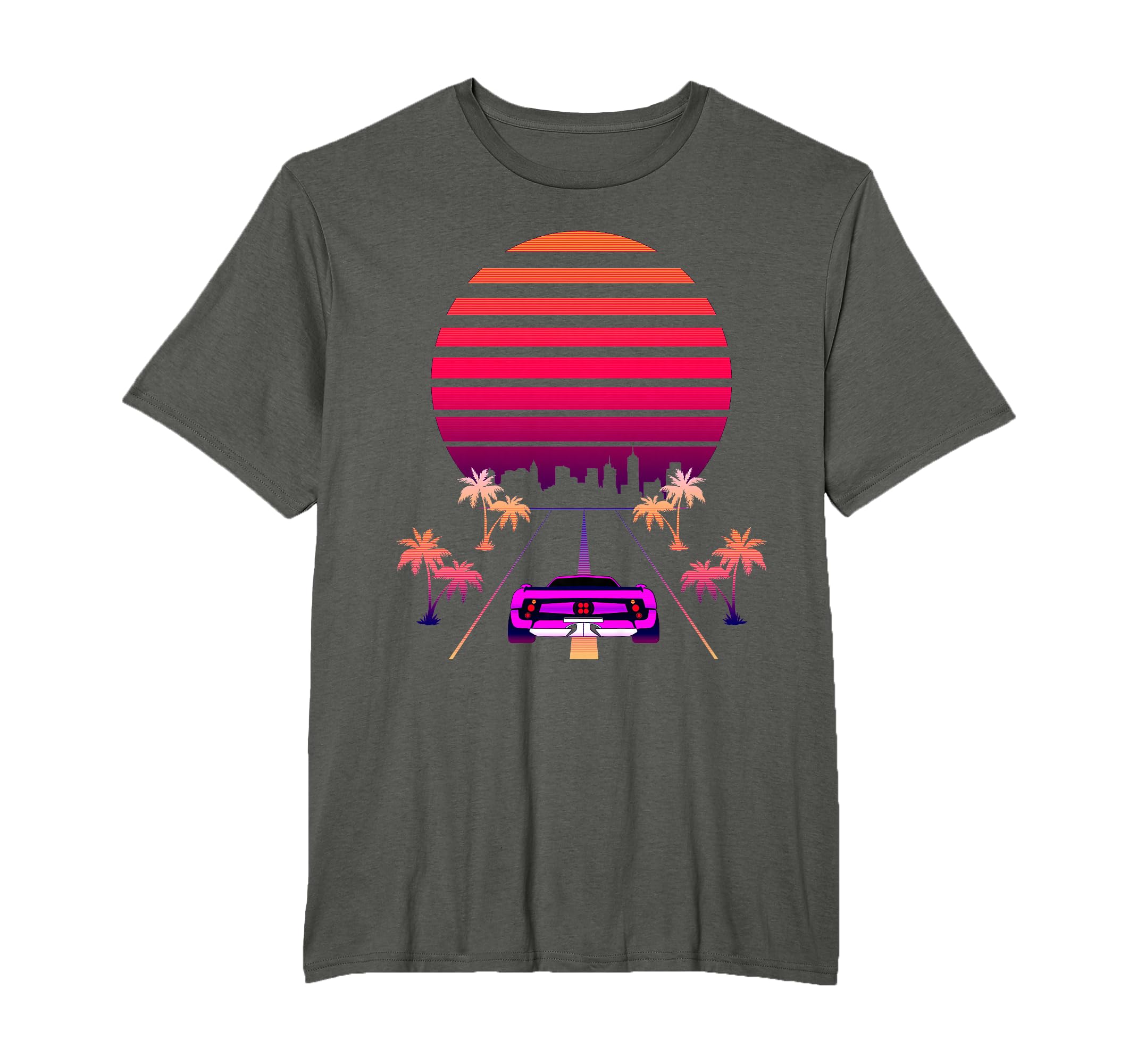 Synthwave Sunset And 80S Sport Fast Car T-Shirt - Unique Graphic for Adults - T-Shirt, Sweatshirt, Hoodie