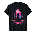 Synthwave Cat Samurai Mediation T-Shirt - Casual Everyday Wear Men Women - T-Shirt, Sweatshirt, Hoodie