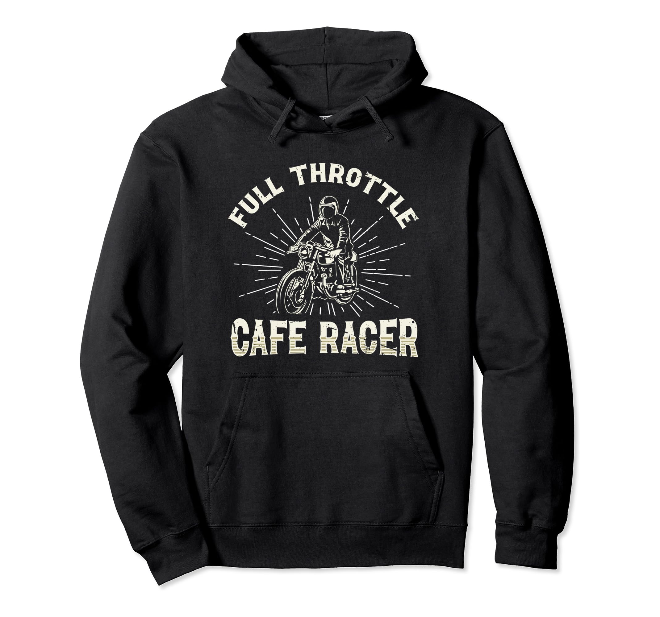 Full Throttle Cafe Racer Hoodie - Novelty Apparel Men Women - T-Shirt, Sweatshirt, Hoodie
