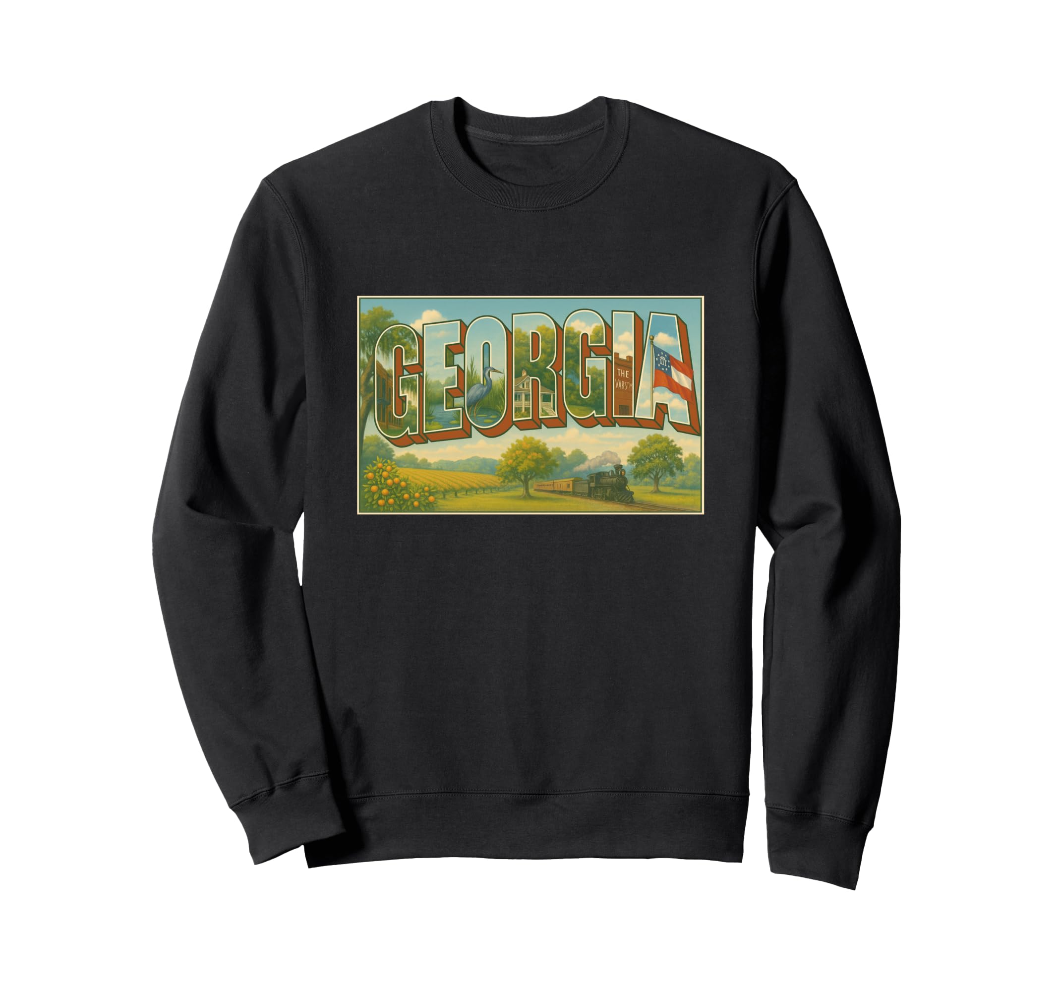 Georgia 50S Travel Post Art Sweatshirt - Graphic Print Men Women - T-Shirt, Sweatshirt, Hoodie