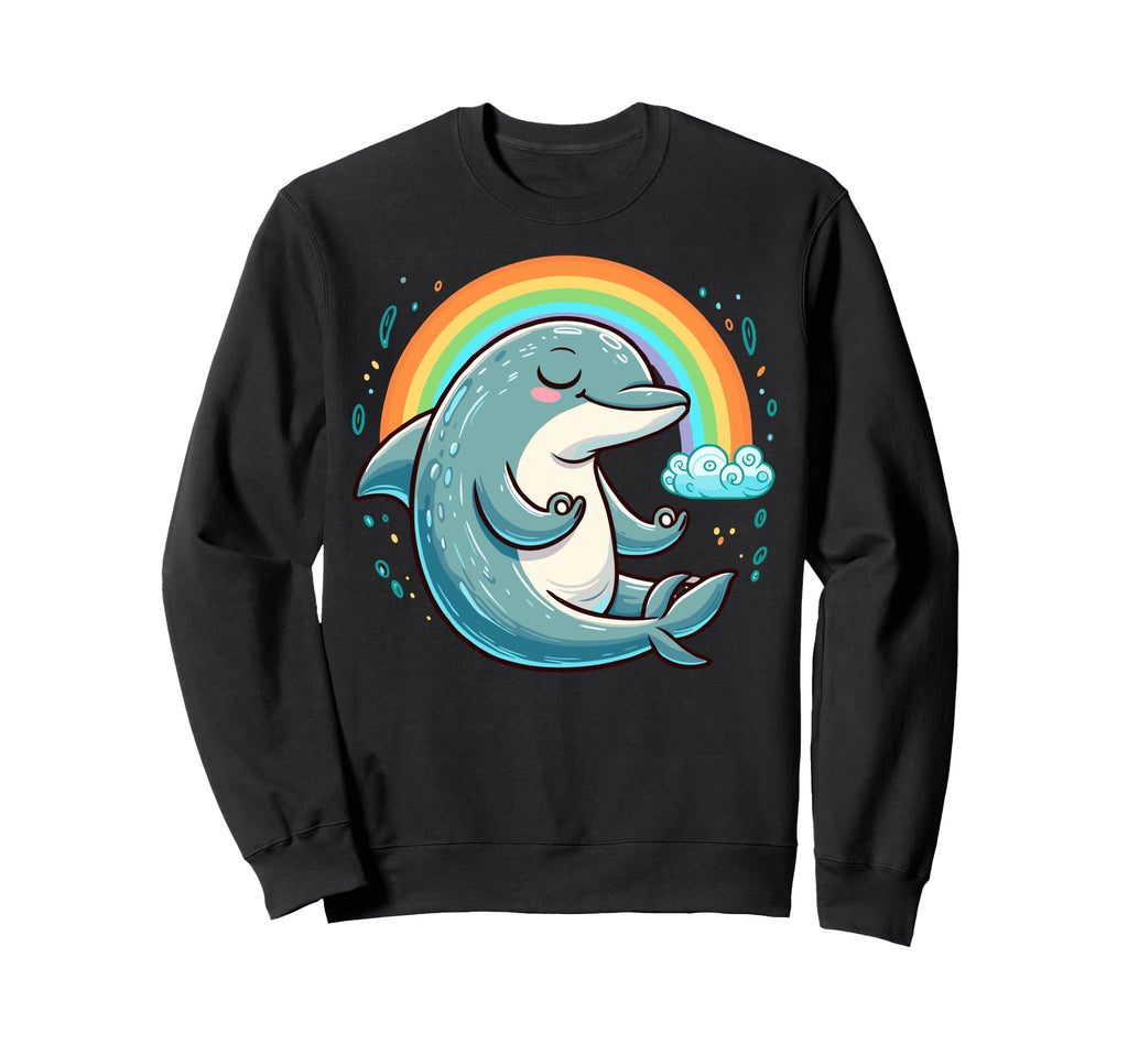 Meditation Dolphin Yoga Pose Sweatshirt - Casual Everyday Wear for Adults - T-Shirt, Sweatshirt, Hoodie