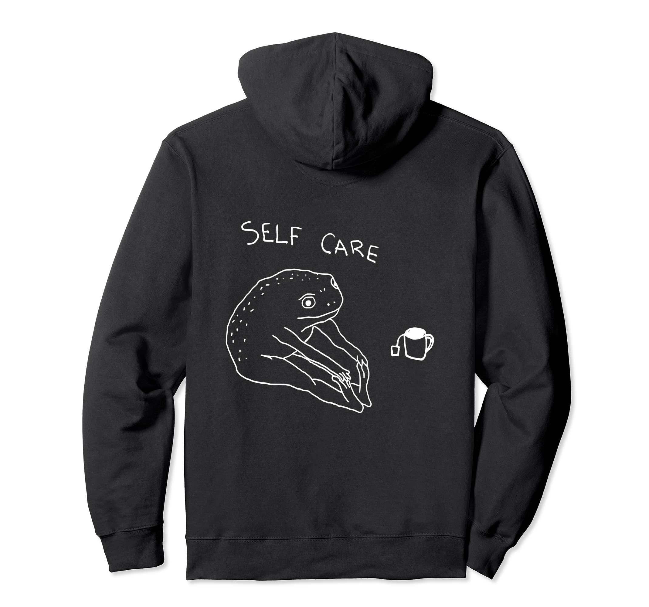 Self Care Frog Drinking Tea Hoodie - Custom Art Print Men Women - T-Shirt, Sweatshirt, Hoodie