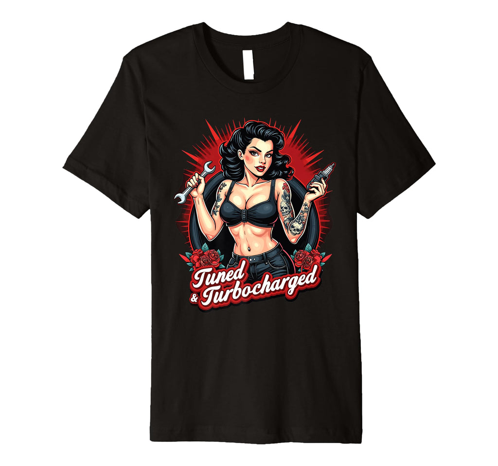 Tuned Turbocharged Car Tuning Pin T-Shirt - Casual Everyday Wear Men Women - T-Shirt, Sweatshirt, Hoodie