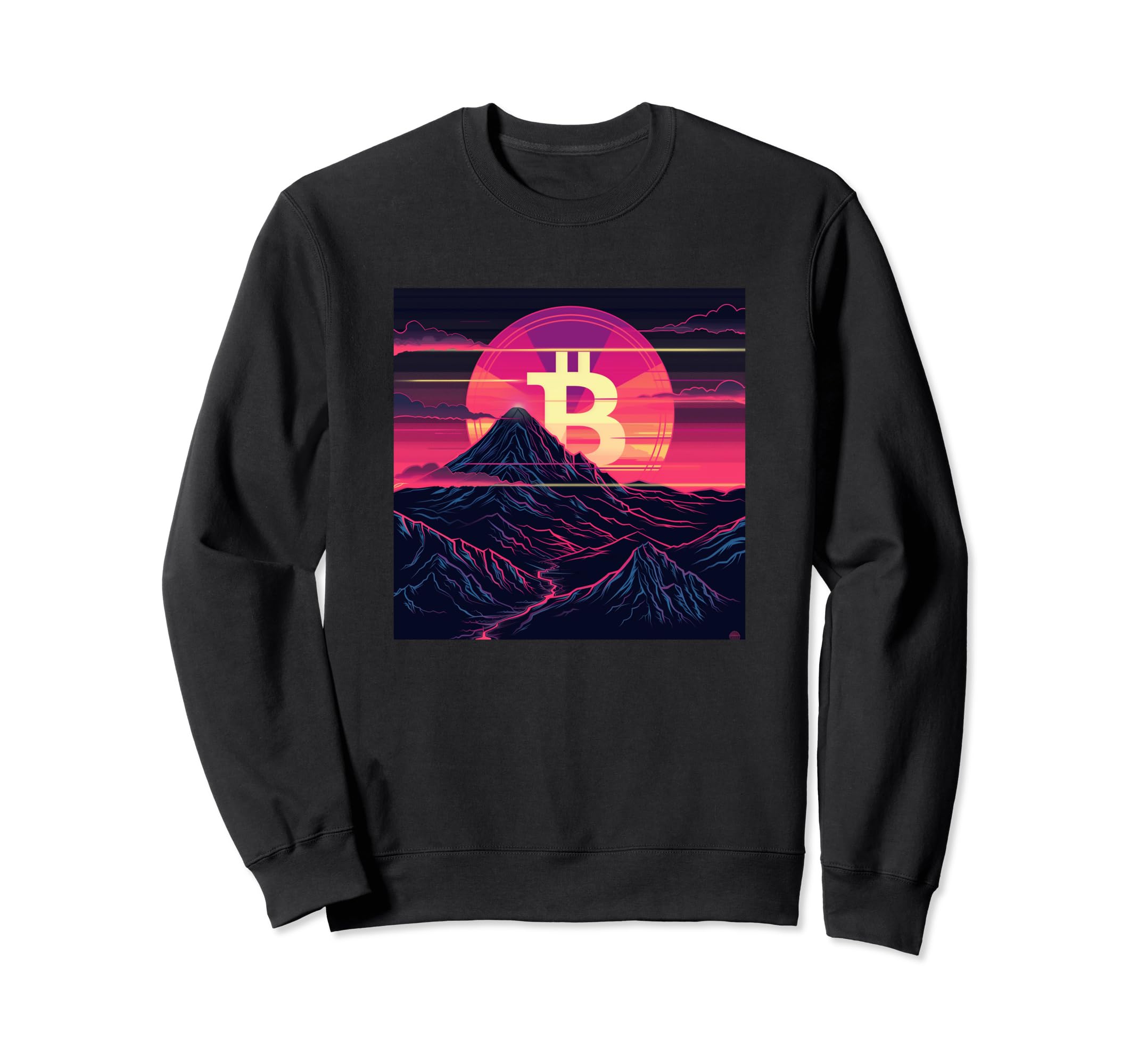 Bitcoin Vaporwave Aesthetic 80S Sweatshirt - Aesthetic Graphic Men Women - T-Shirt, Sweatshirt, Hoodie