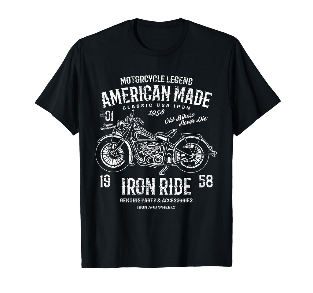 American Motorcycle Distressed T-Shirt - Unique Graphic for Adults - T-Shirt, Sweatshirt, Hoodie