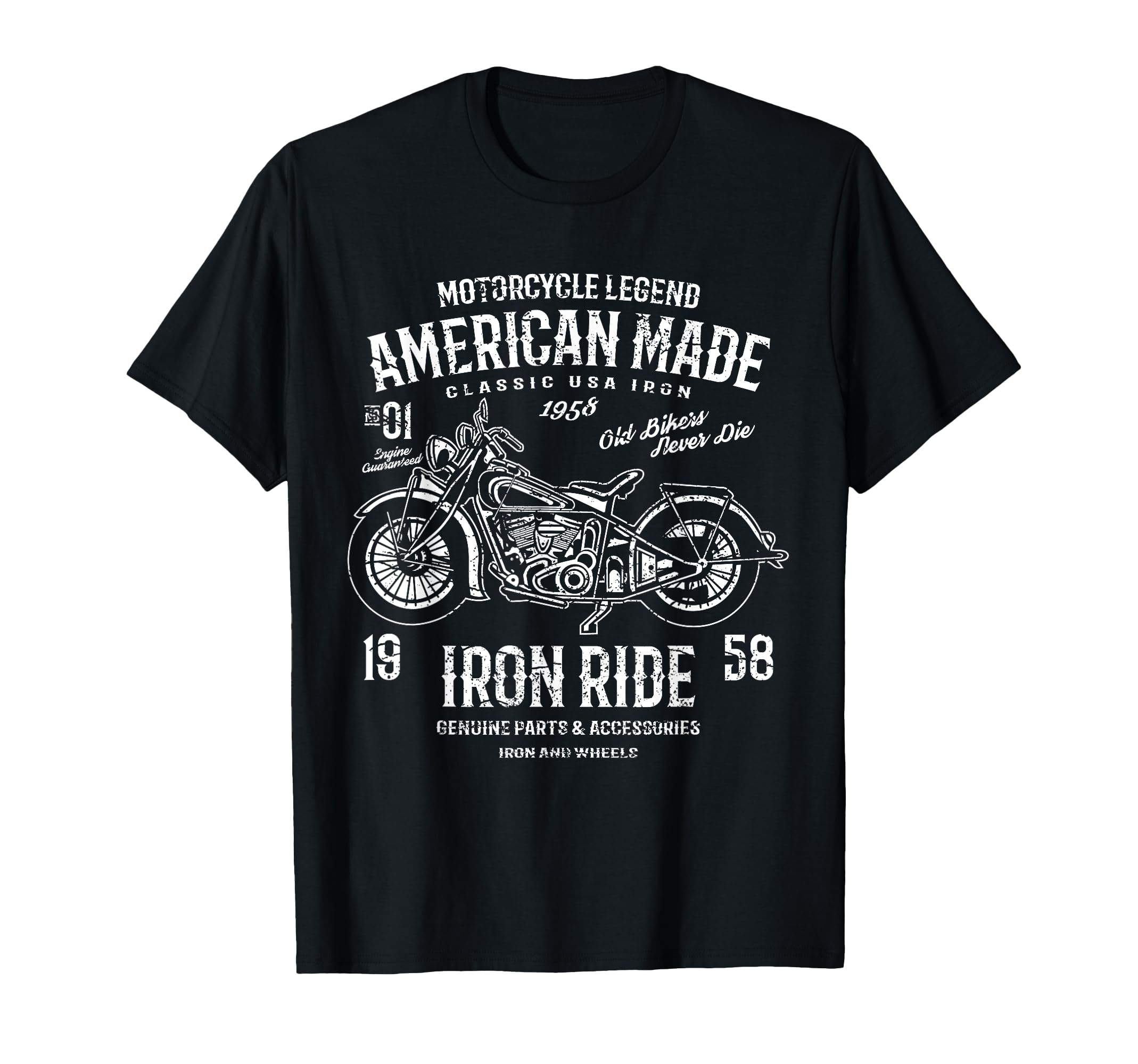 American Motorcycle Distressed T-Shirt - Unique Graphic for Adults - T-Shirt, Sweatshirt, Hoodie