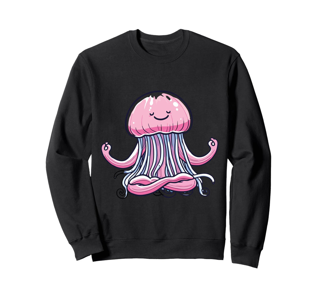 Meditation Jellyfish Yoga Pose Sweatshirt - Graphic Print for Adults - T-Shirt, Sweatshirt, Hoodie