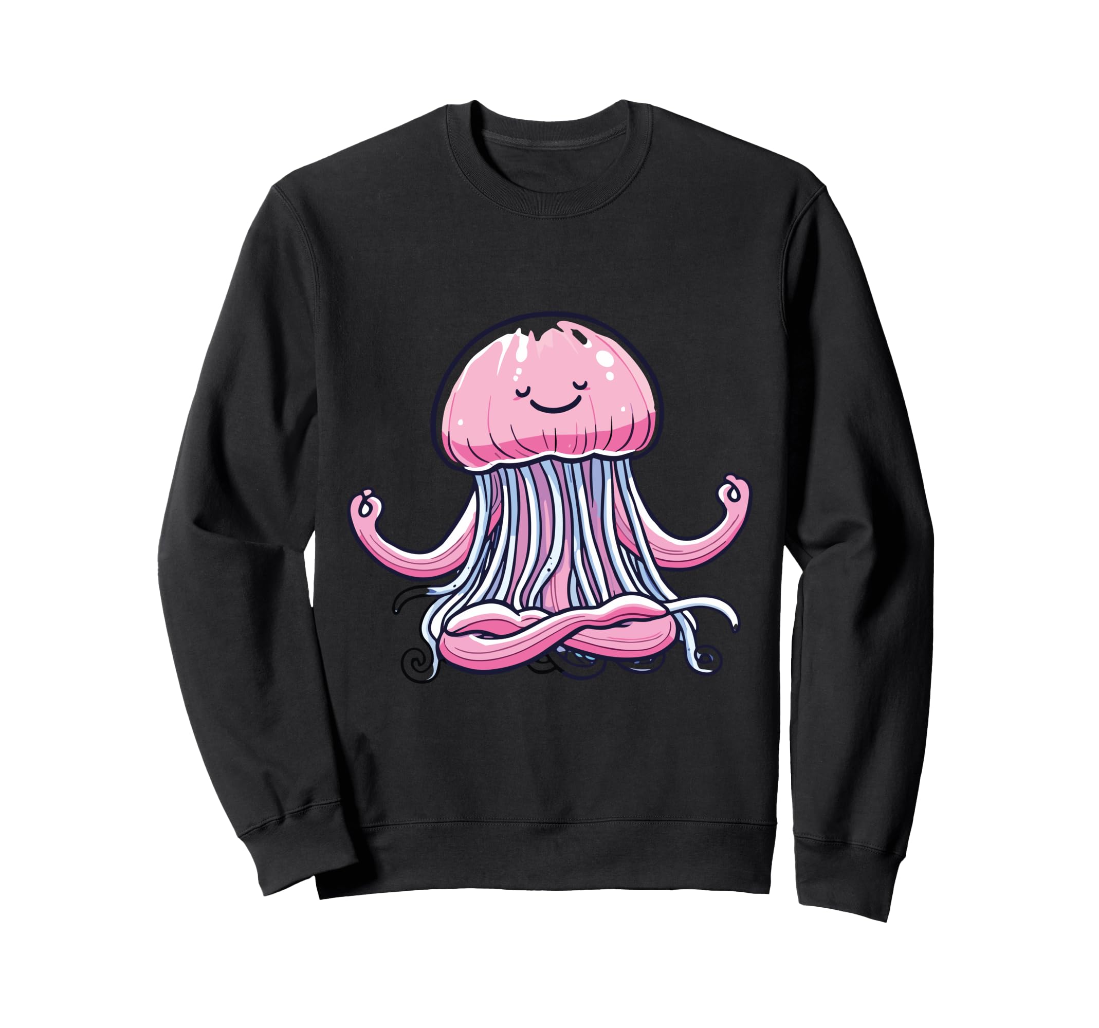 Meditation Jellyfish Yoga Pose Sweatshirt - Graphic Print for Adults - T-Shirt, Sweatshirt, Hoodie