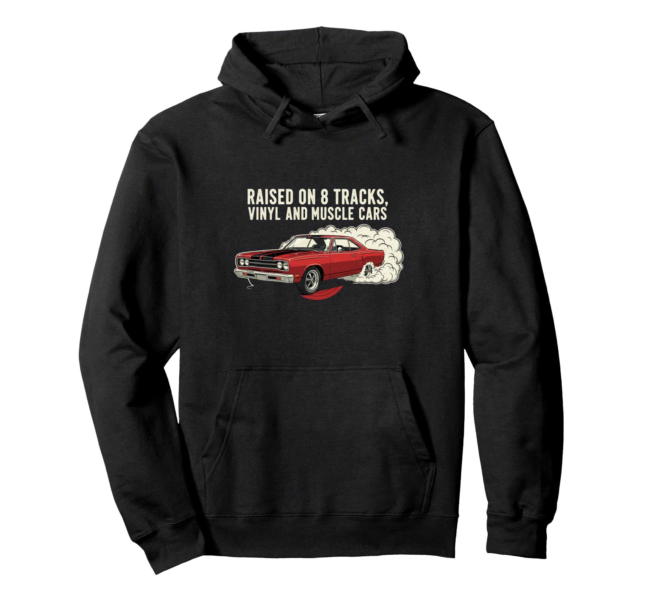 Raised Vinyl And V8S 70 Road Runner Hoodie - Casual Everyday Wear Unisex - T-Shirt, Sweatshirt, Hoodie