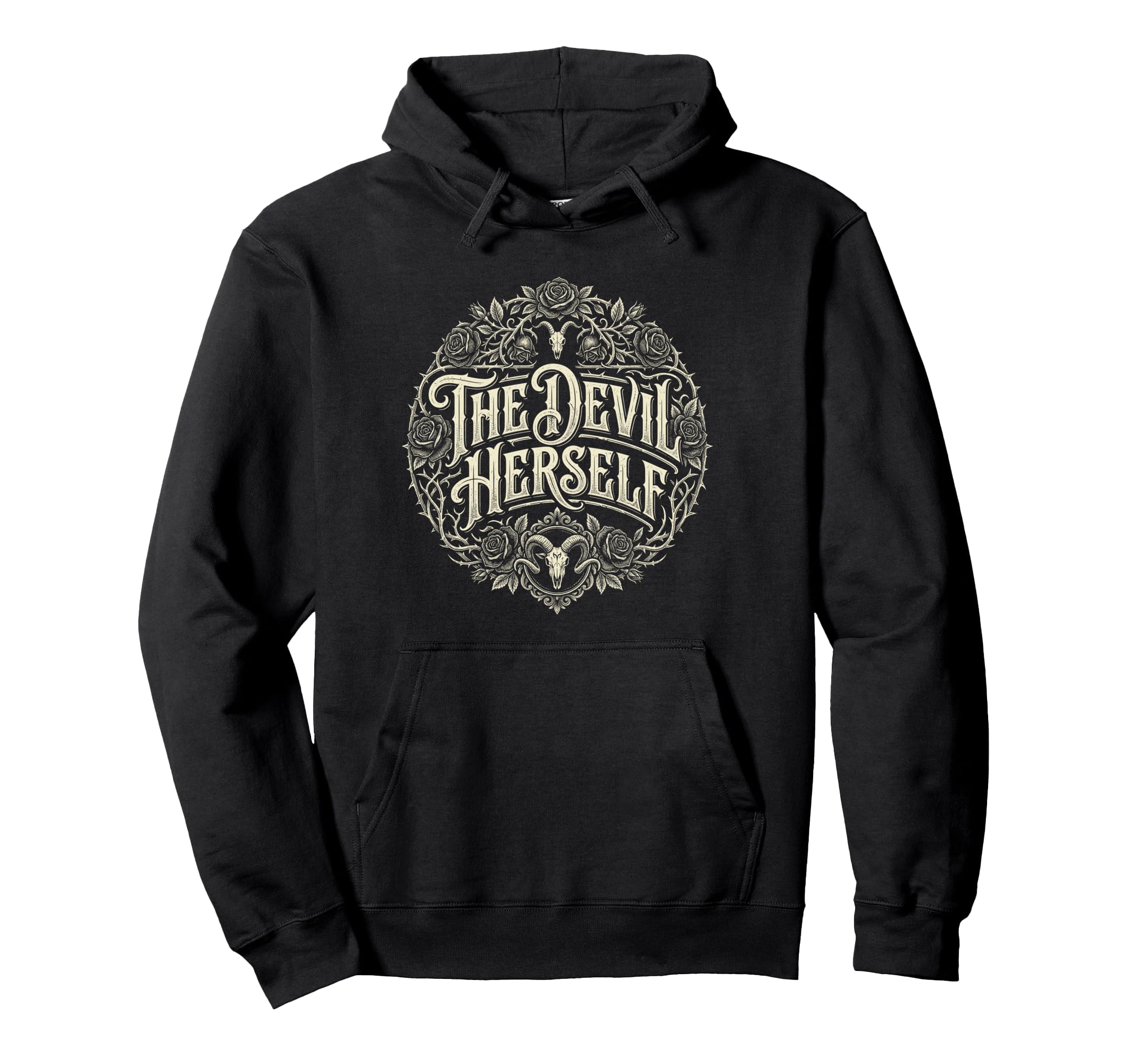 Devil Herself Occult Dark Feminine Hoodie - Graphic Print Men Women - T-Shirt, Sweatshirt, Hoodie