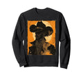 Young Black Western Cowboy Wearing Sweatshirt - Aesthetic Graphic Unisex - T-Shirt, Sweatshirt, Hoodie