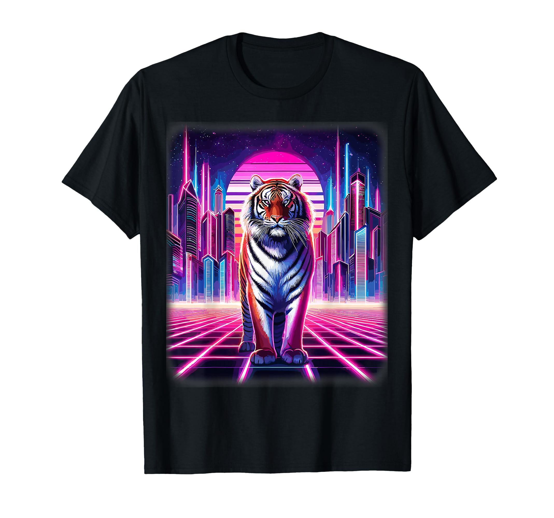 Synthwave Aesthetic Tiger Lover Stuff T-Shirt - Streetwear Style Unisex - T-Shirt, Sweatshirt, Hoodie