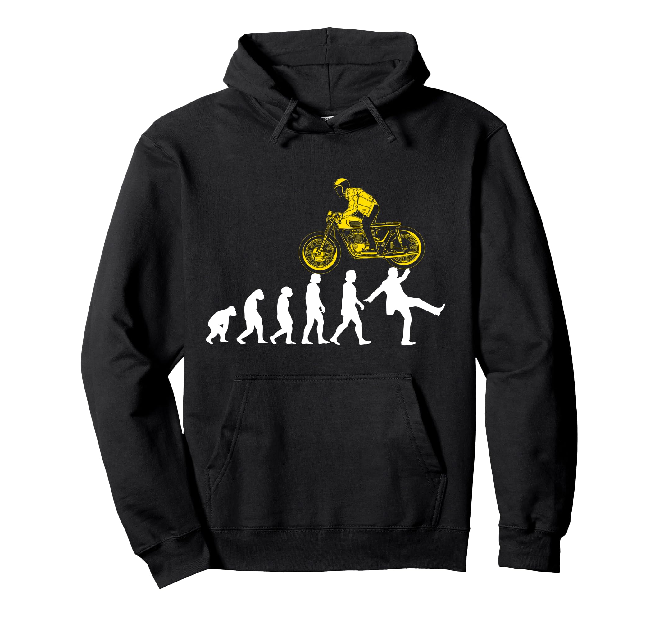 Motorcycle Biker Evolution Hoodie - Novelty Apparel Men Women - T-Shirt, Sweatshirt, Hoodie
