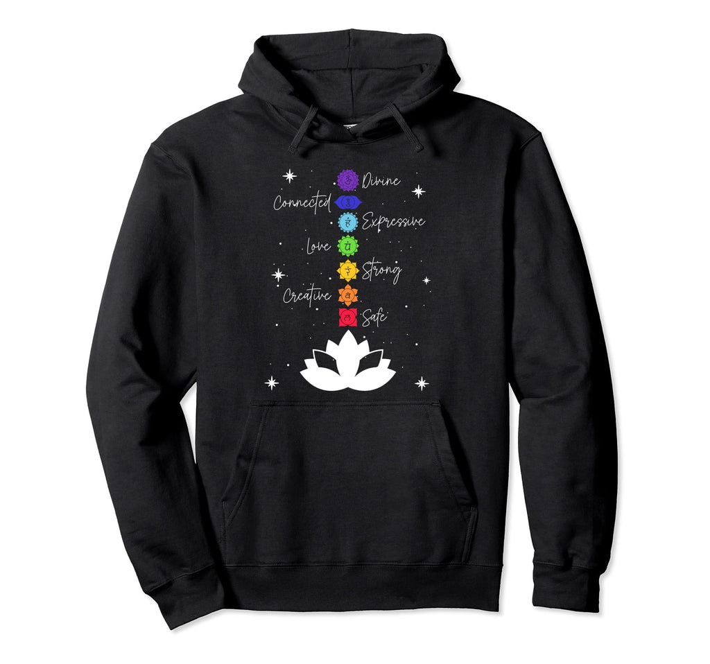 Chakra Chakras Aligned Lotus Mandala Hoodie - Minimalist Print for Adults - T-Shirt, Sweatshirt, Hoodie