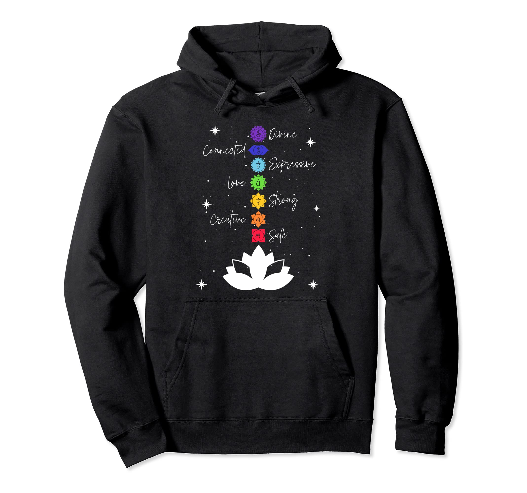 Chakra Chakras Aligned Lotus Mandala Hoodie - Minimalist Print for Adults - T-Shirt, Sweatshirt, Hoodie