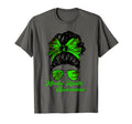 Green Messy Bun Mental Health Gift T-Shirt - Unique Graphic Men Women - T-Shirt, Sweatshirt, Hoodie