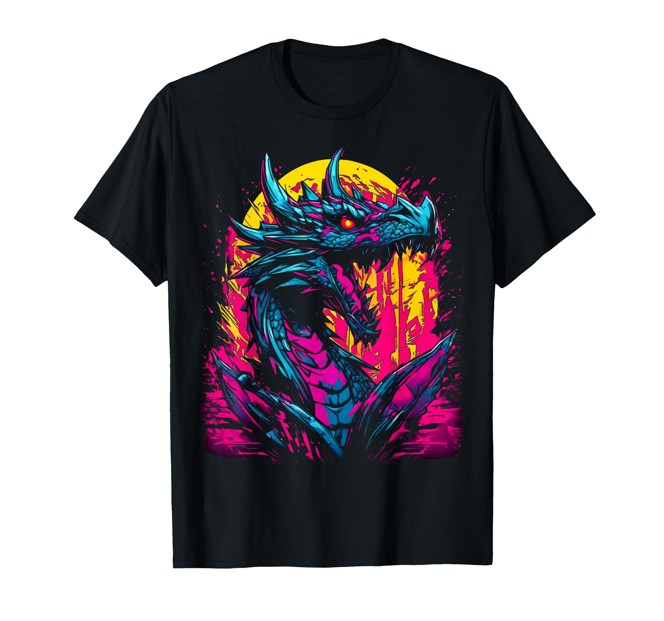 Cyberpunk Dragon Futuristic Anime Outrun T-Shirt - Graphic Print Men Women - T-Shirt, Sweatshirt, Hoodie