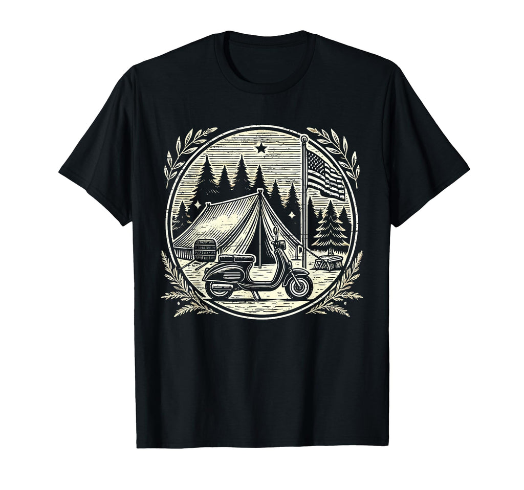Motorcycle Camping Nature Adventure T-Shirt - Graphic Print Men Women - T-Shirt, Sweatshirt, Hoodie
