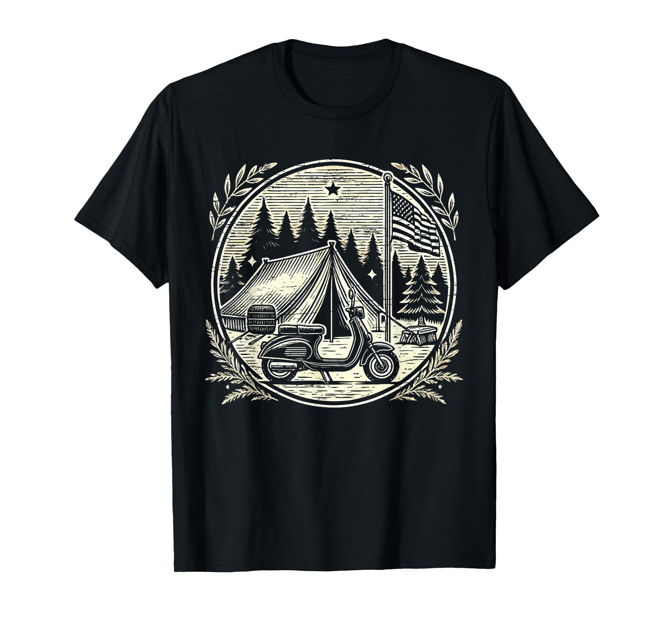 Motorcycle Camping Nature Adventure T-Shirt - Graphic Print Men Women - T-Shirt, Sweatshirt, Hoodie