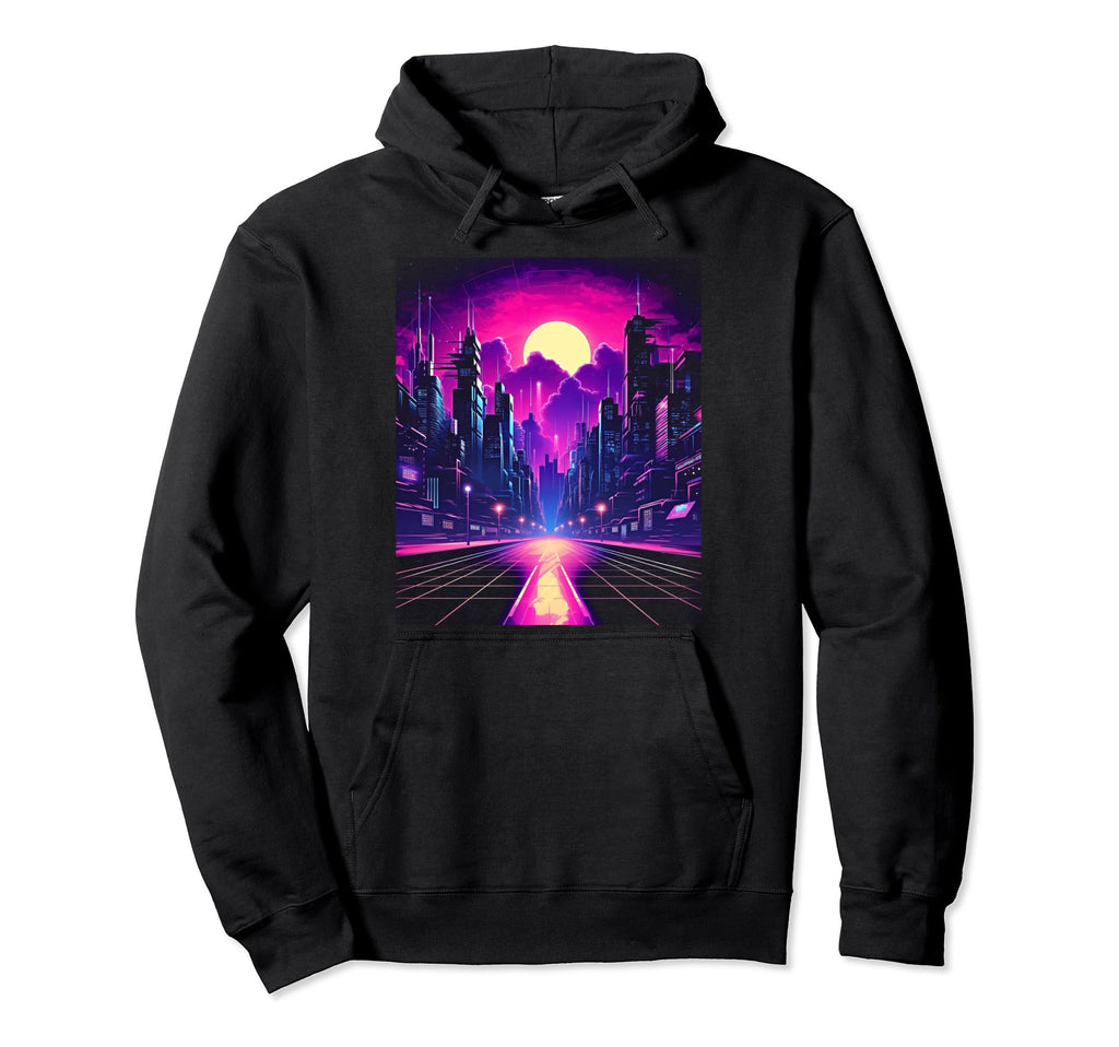 Vaporwave Cityscape 80S Synthwave 12 Hoodie - Novelty Apparel Men Women - T-Shirt, Sweatshirt, Hoodie