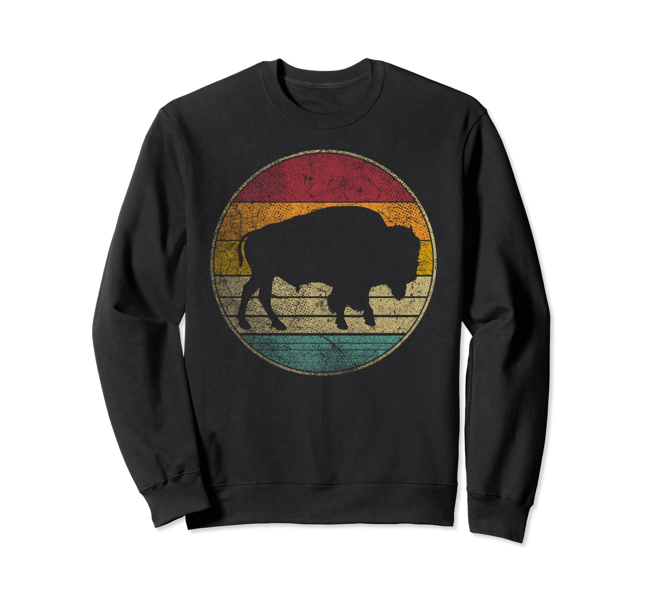 Distressed Silhouette Buffalo Sweatshirt - Streetwear Style for Adults - T-Shirt, Sweatshirt, Hoodie