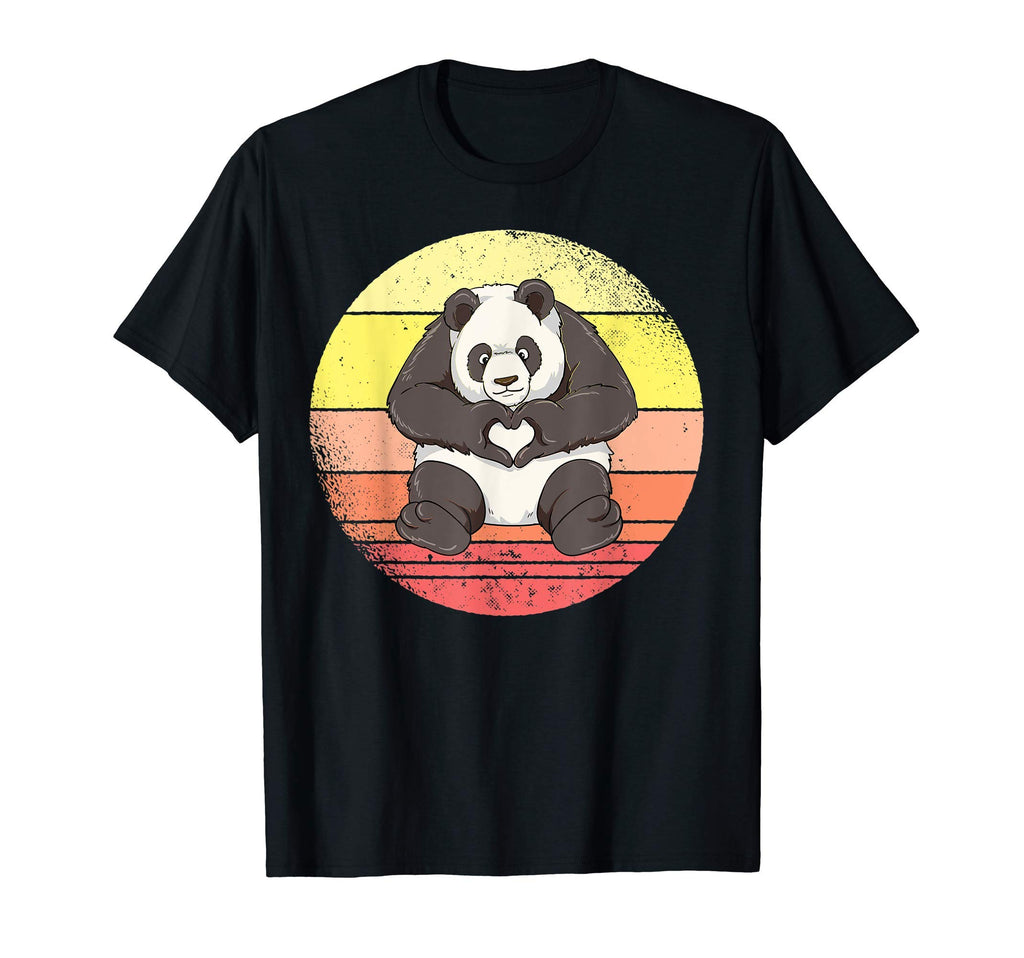 Panda Sunset Distressed Background T-Shirt - Aesthetic Graphic for Adults - T-Shirt, Sweatshirt, Hoodie
