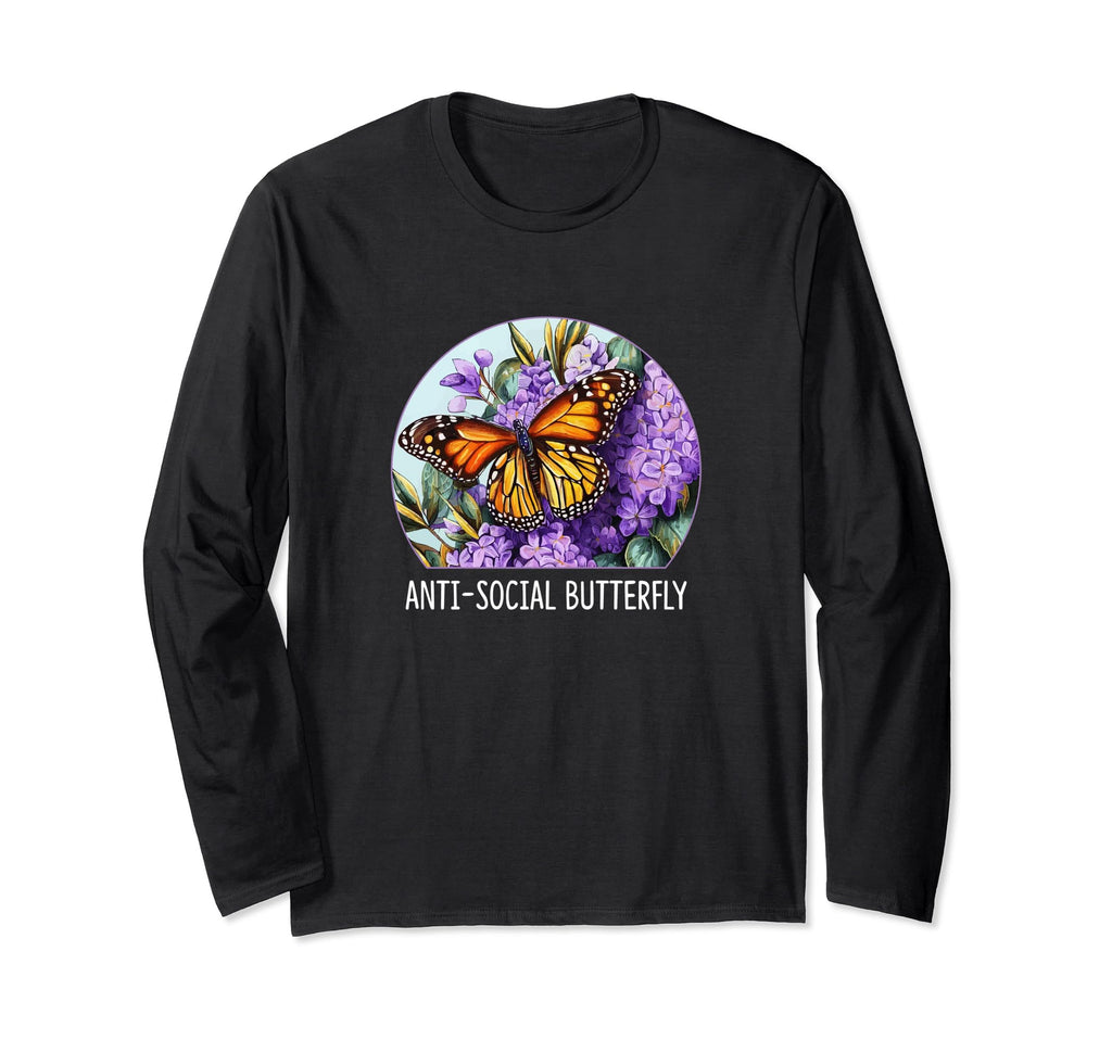 Anti Social Butterfly T-Shirt - Novelty Apparel Men Women - T-Shirt, Sweatshirt, Hoodie