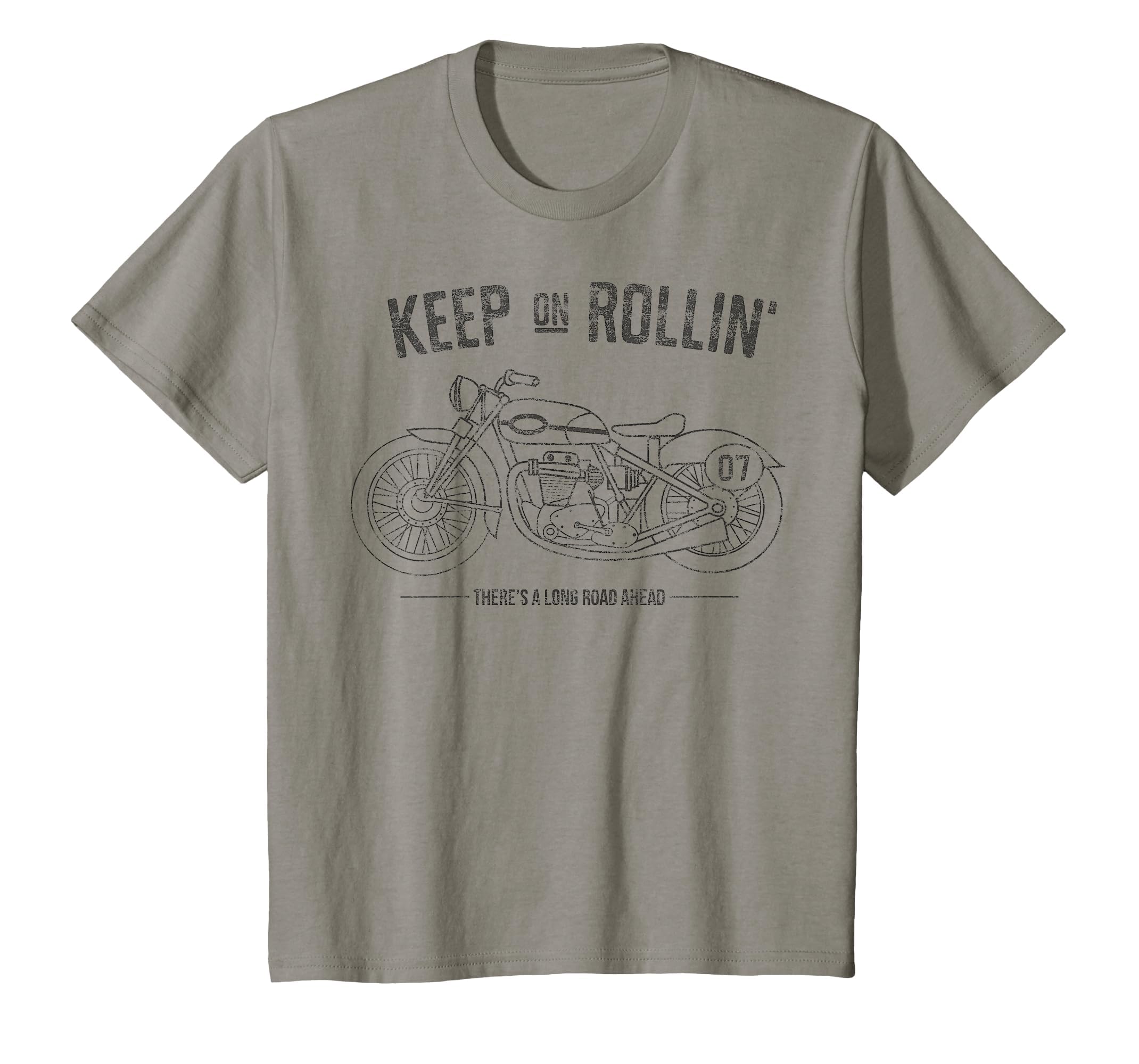 Keep Rollin Motorcycle Roadtrip T-Shirt - Custom Art Print for Adults - T-Shirt, Sweatshirt, Hoodie