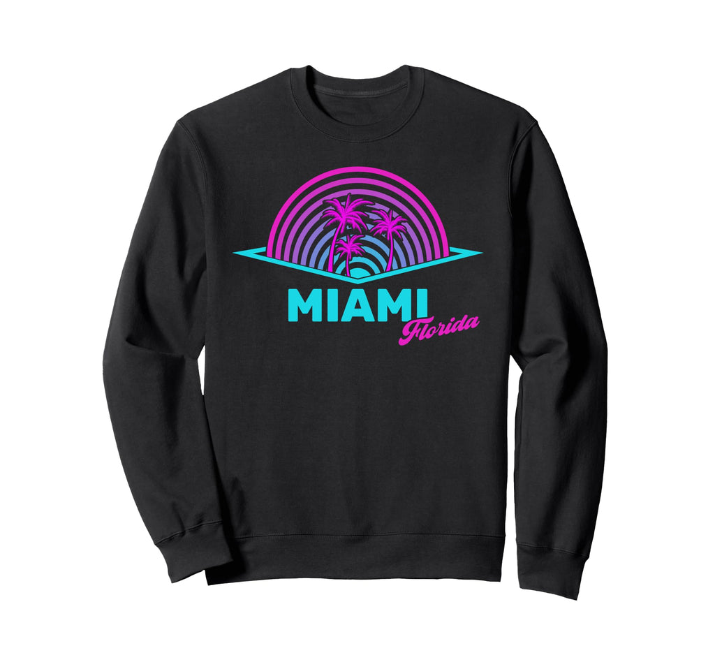 Miami Florida Sunset Sweatshirt - Fun Novelty Design Men Women - T-Shirt, Sweatshirt, Hoodie