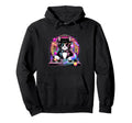 80S Synthwave Dj Cat Headphones Hoodie - Casual Everyday Wear for Adults - T-Shirt, Sweatshirt, Hoodie