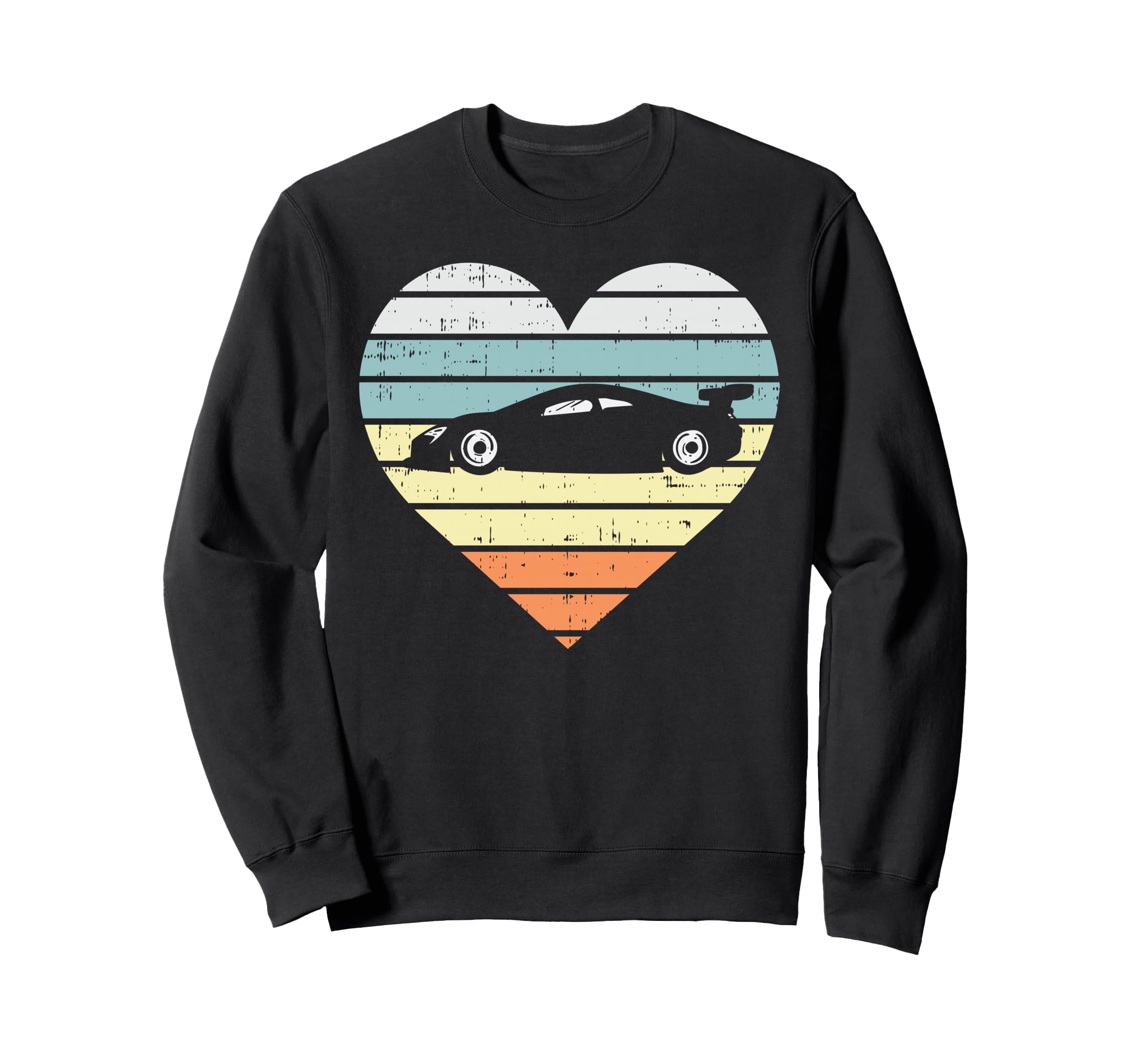 Racing Car Heart Sunset Drag Race Driver Sweatshirt - Graphic Print Unisex - T-Shirt, Sweatshirt, Hoodie