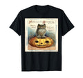 Halloween Pumpkin Cat Postcard T-Shirt - Novelty Apparel Men Women - T-Shirt, Sweatshirt, Hoodie