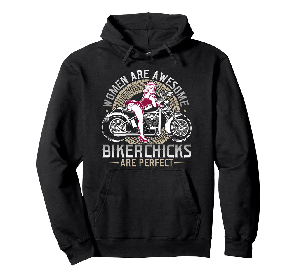 Motorcycle Biker Bikerchicks Hoodie - Aesthetic Graphic Men Women - T-Shirt, Sweatshirt, Hoodie