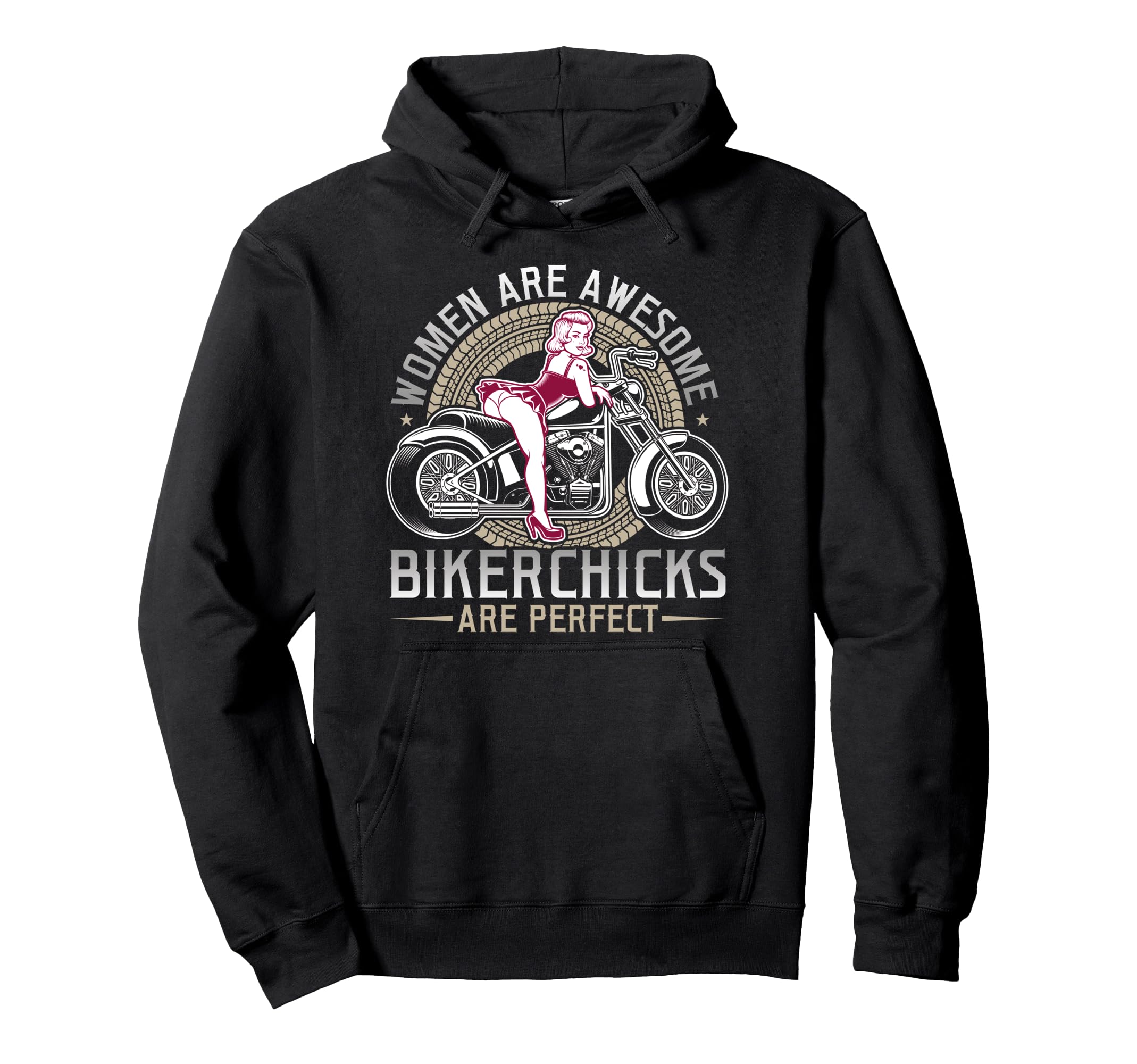 Motorcycle Biker Bikerchicks Hoodie - Aesthetic Graphic Men Women - T-Shirt, Sweatshirt, Hoodie