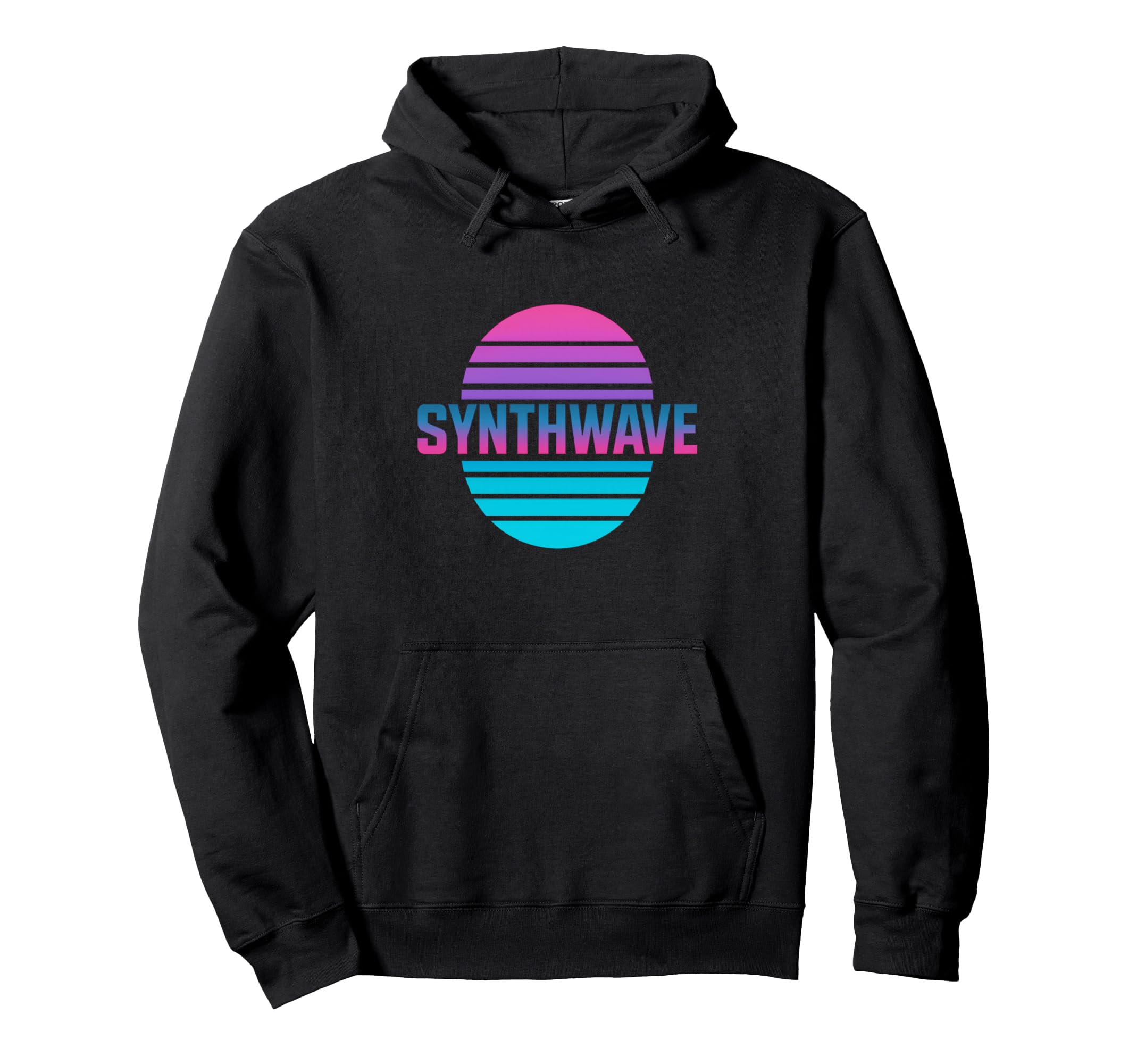 Synthwave Striped Sun Hoodie - Casual Everyday Wear for Adults - T-Shirt, Sweatshirt, Hoodie