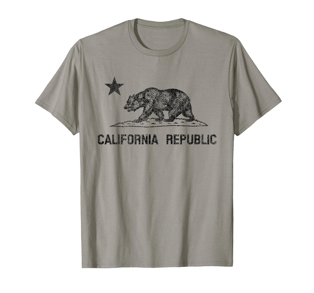 California Republic Flag Distressed T-Shirt - Minimalist Print Men Women - T-Shirt, Sweatshirt, Hoodie