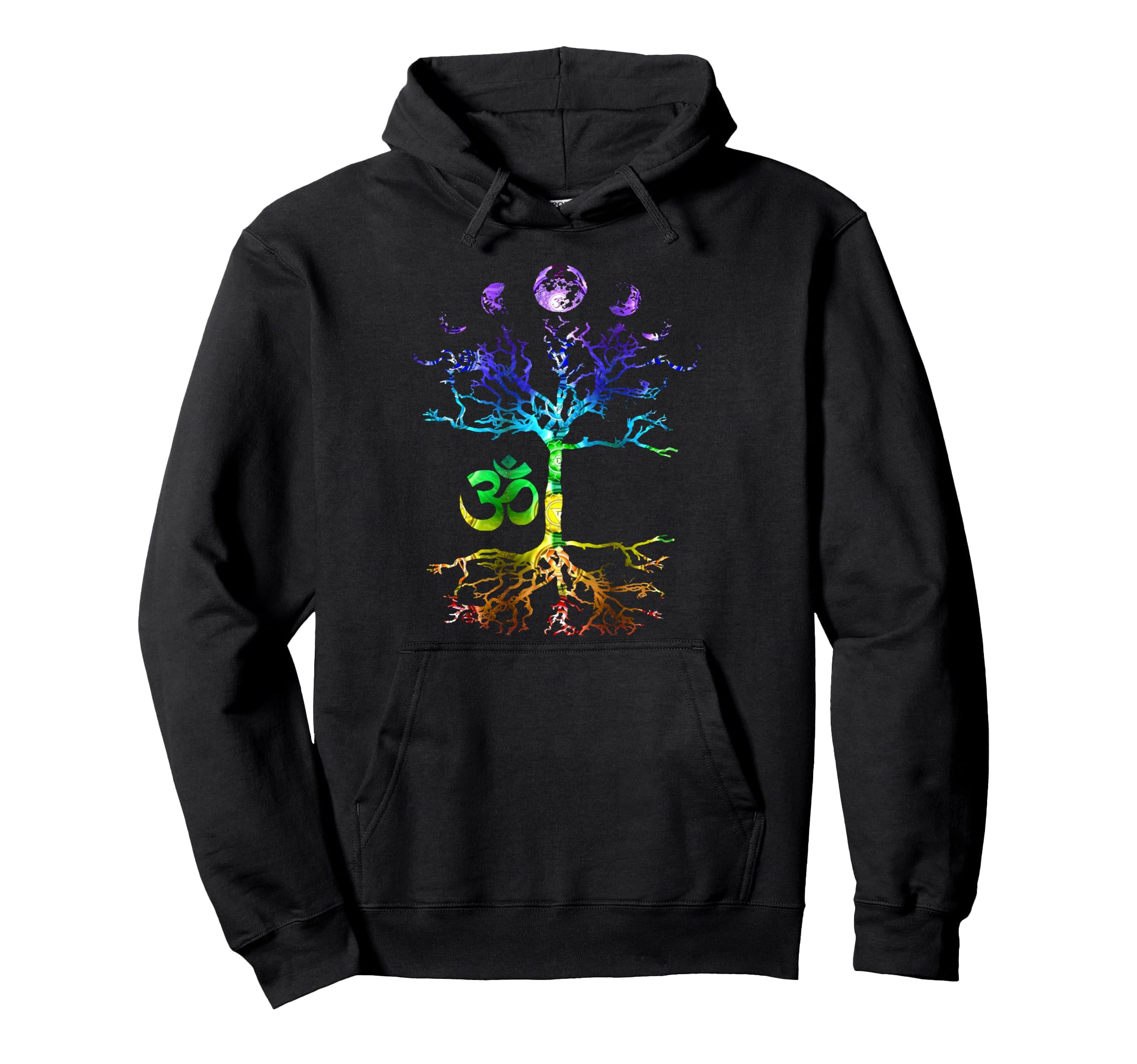 Phases Moon Tree Life Om Chakra Gift Hoodie - Minimalist Print Men Women - T-Shirt, Sweatshirt, Hoodie