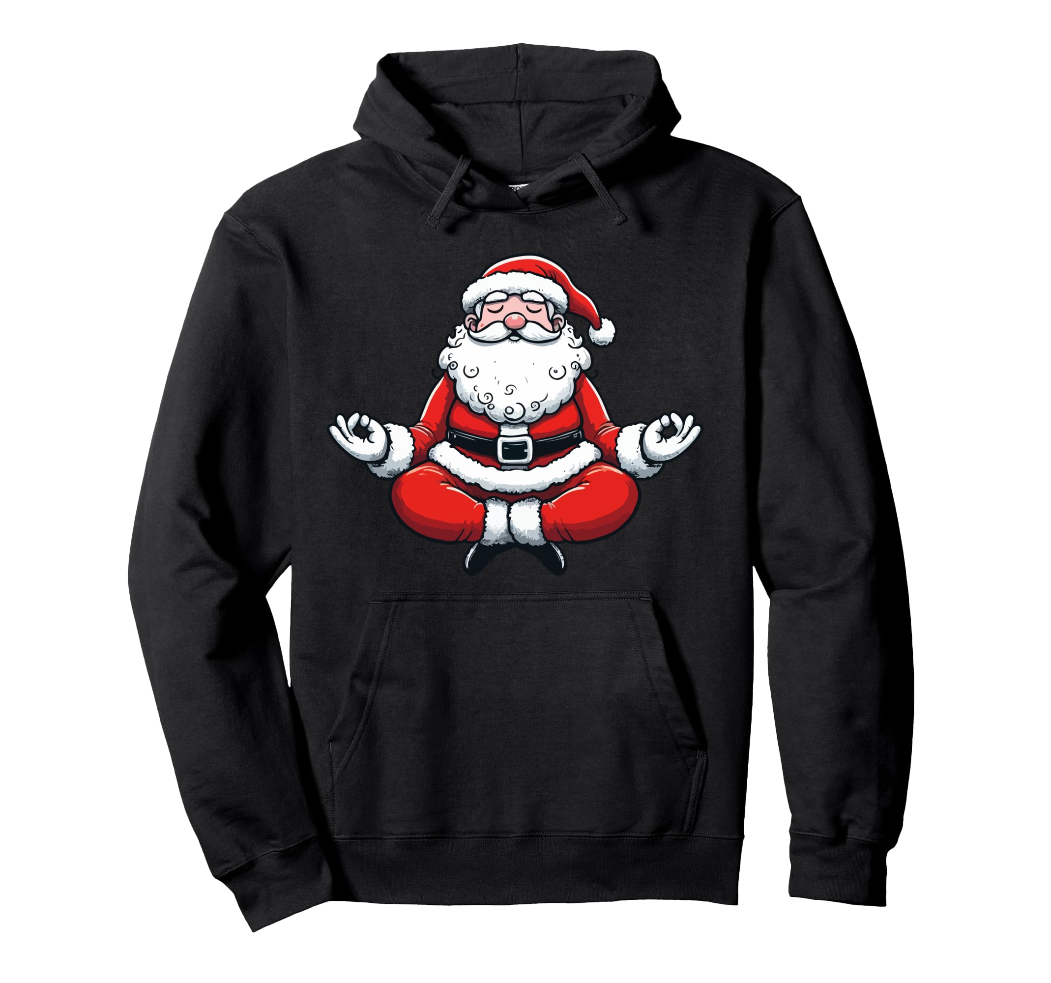 Meditation Santa Yoga Pose Relaxing Hoodie - Aesthetic Graphic Men Women - T-Shirt, Sweatshirt, Hoodie