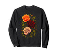 Roses Watercolor Blossom Nature Art Sweatshirt - Unique Graphic Unisex - T-Shirt, Sweatshirt, Hoodie