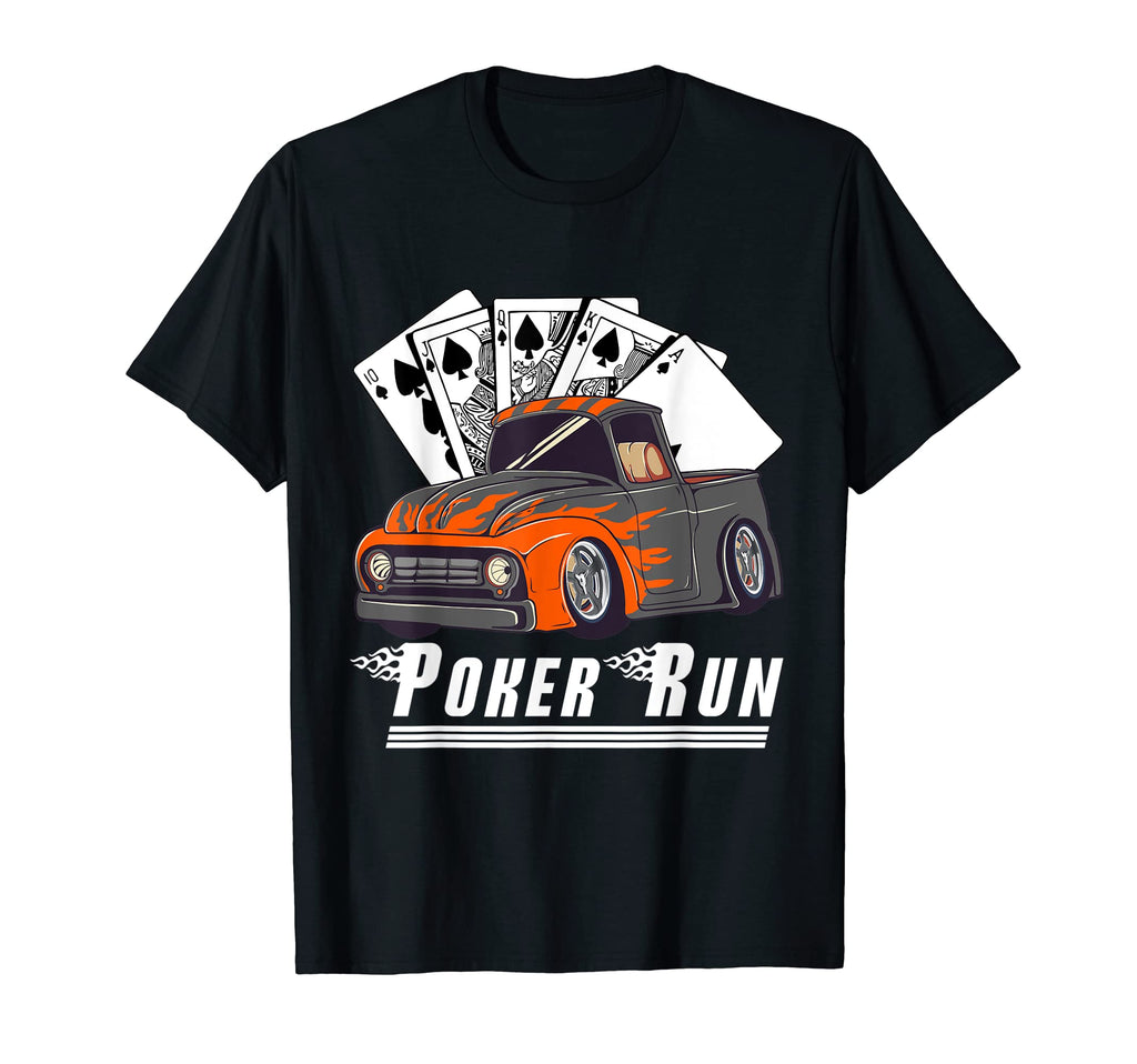 Hot Rod Trucks Poker Run Rat Rod Car T-Shirt - Minimalist Print Men Women - T-Shirt, Sweatshirt, Hoodie